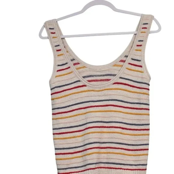 Madewell Tank Top Small Striped Sleeveless Knit Sweater Boho Colorful Beach - Picture 6 of 10